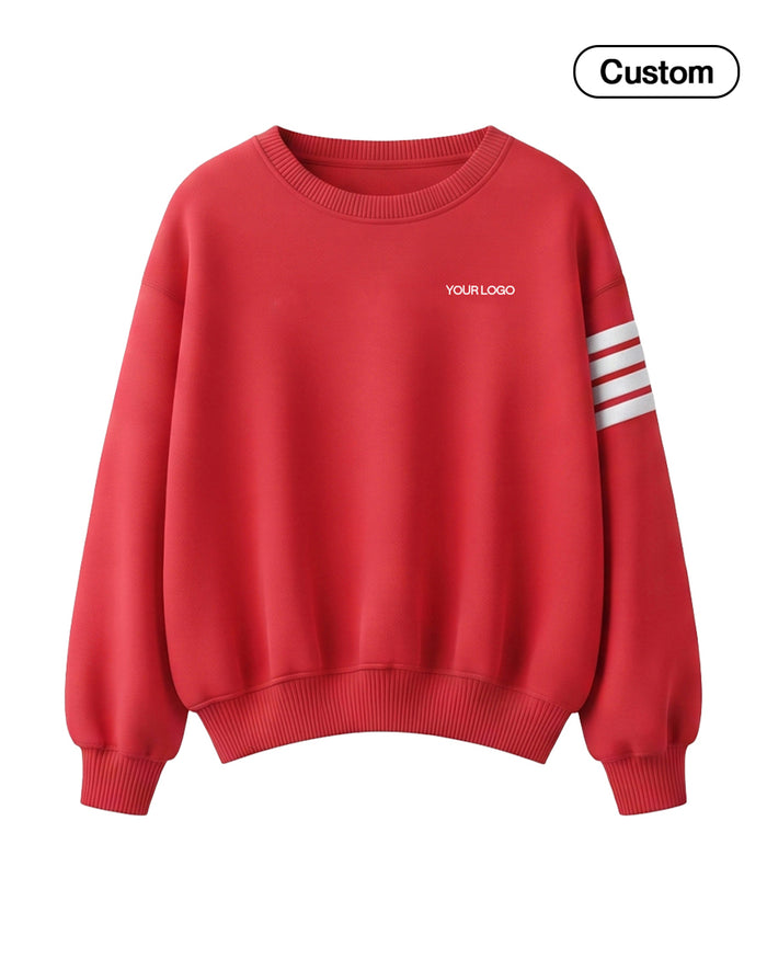 Custom Women Sweatshirt - Oversized Sport Stripe - Personalized