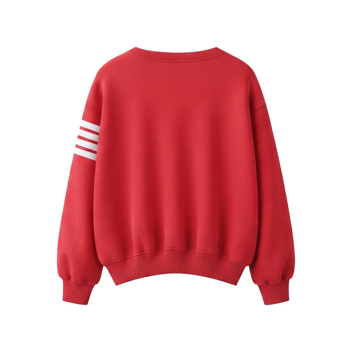 Custom Women Sweatshirt - Oversized Sport Stripe - Personalized