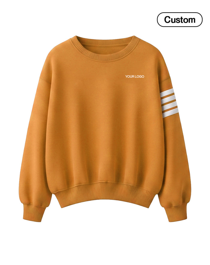 Custom Women Sweatshirt - Oversized Varsity Stripe - Personalized