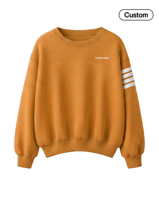 Custom Women Sweatshirt - Oversized Varsity Stripe - Personalized
