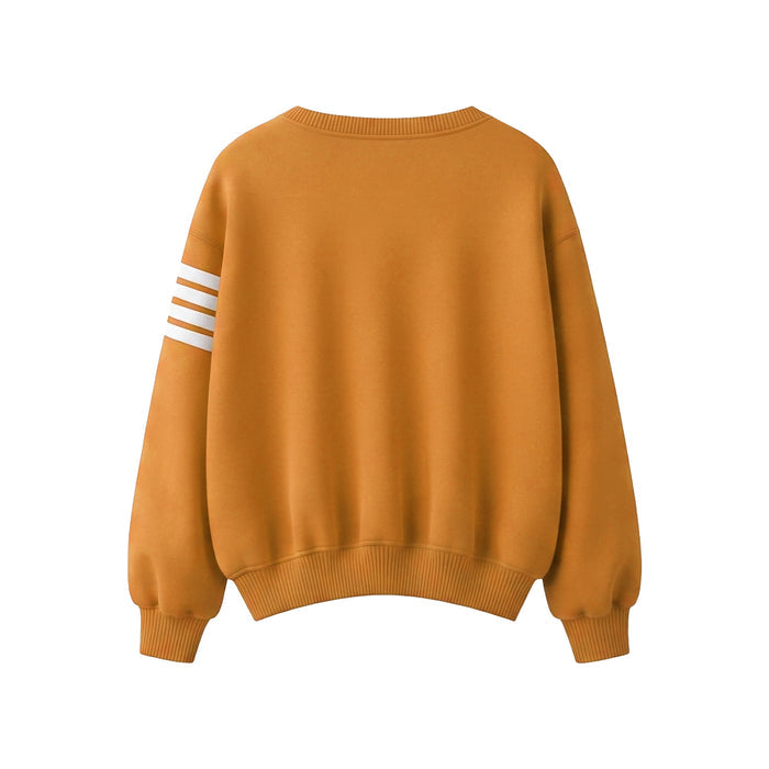 Custom Women Sweatshirt - Oversized Varsity Stripe - Personalized