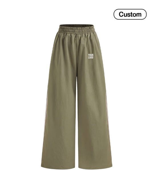 Custom Women Wide-Leg Trousers - Contrast Panels - Personalized