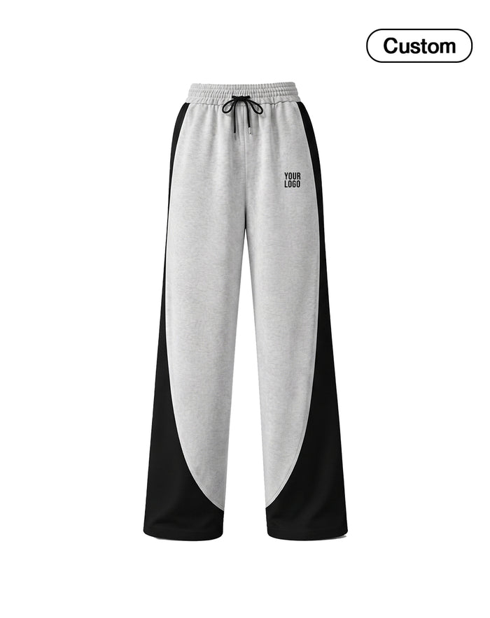 Custom Women Wide-Leg Trousers - Curved Colorblock - Personalized