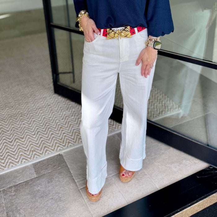 Dear John - High Rise, Cropped, Wide Leg, Audrey Jeans 120 - White