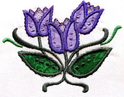 Deco Tulips Applique [4x4] 11105 Machine Embroidery Designs