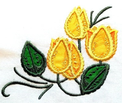 Deco Tulips Applique [4x4] 11105 Machine Embroidery Designs
