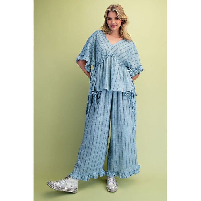 Denim Blue, Cotton Gauze Pants & Top Set 0030/0012