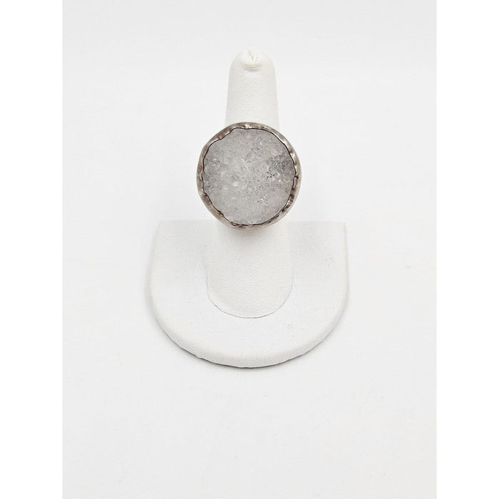 Chan Luu Jewelry Designer Chan Luu Modernist Bold Sterling & Drusy Quartz Crystal Ring