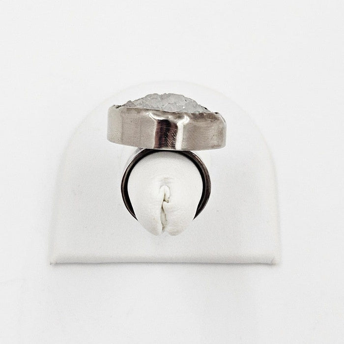Chan Luu Jewelry Designer Chan Luu Modernist Bold Sterling & Drusy Quartz Crystal Ring