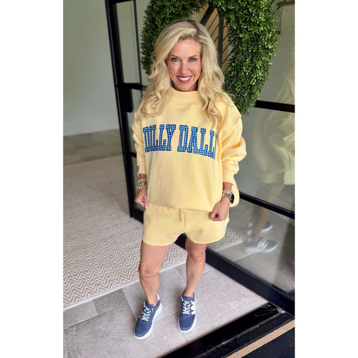 Dilly Dally / Lolly Gag Reversible Mockneck Sweatshirt – Butter Yellow