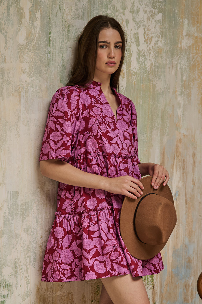Dixie Split Neck Shift Dress Yunice Floral