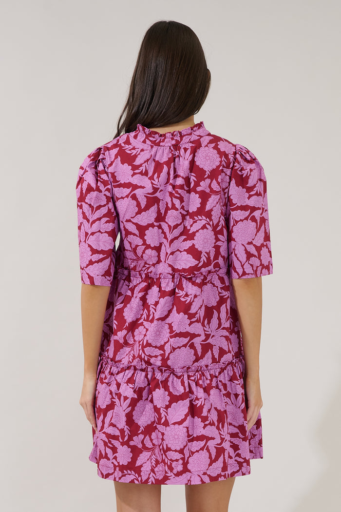 Dixie Split Neck Shift Dress Yunice Floral
