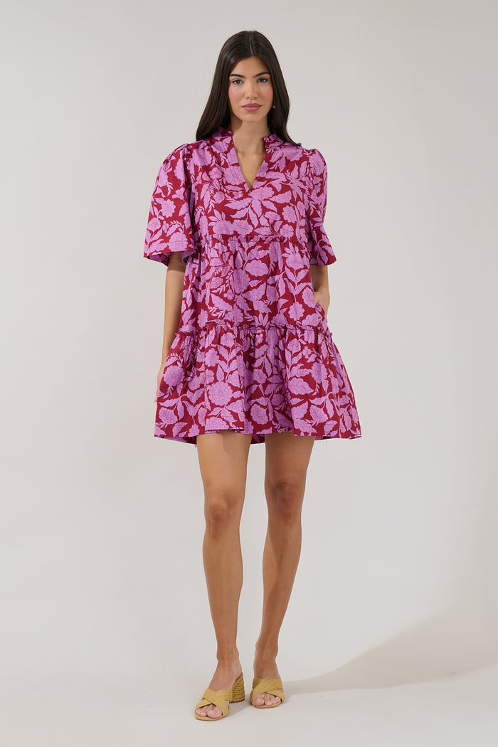 Dixie Split Neck Shift Dress Yunice Floral