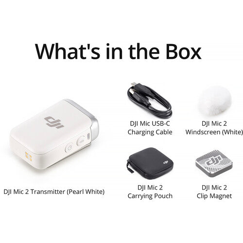 DJI Mic 2 Transmitter/Recorder with Built-In Microphone (Platinum White) – Image 5 | DroneNerds