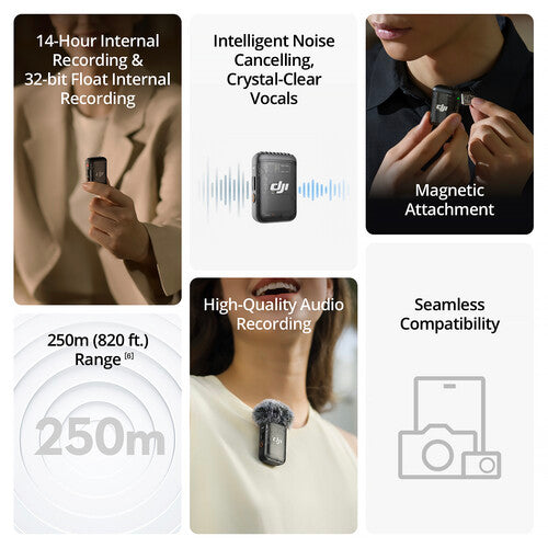 DJI Mic 2 Wireless Microphone System/Recorder for Camera & Smartphone – Image 3 | DroneNerds