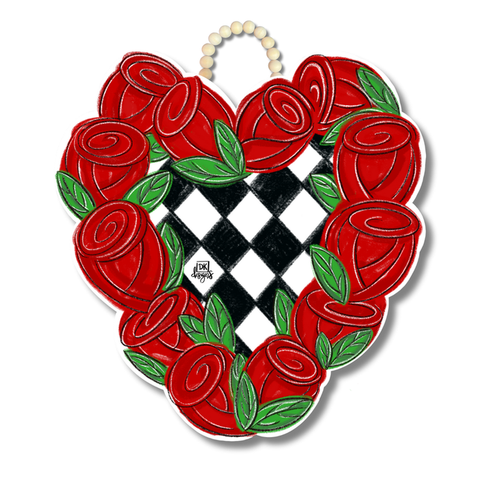 Door Hanger Rose Heart - room for Mini