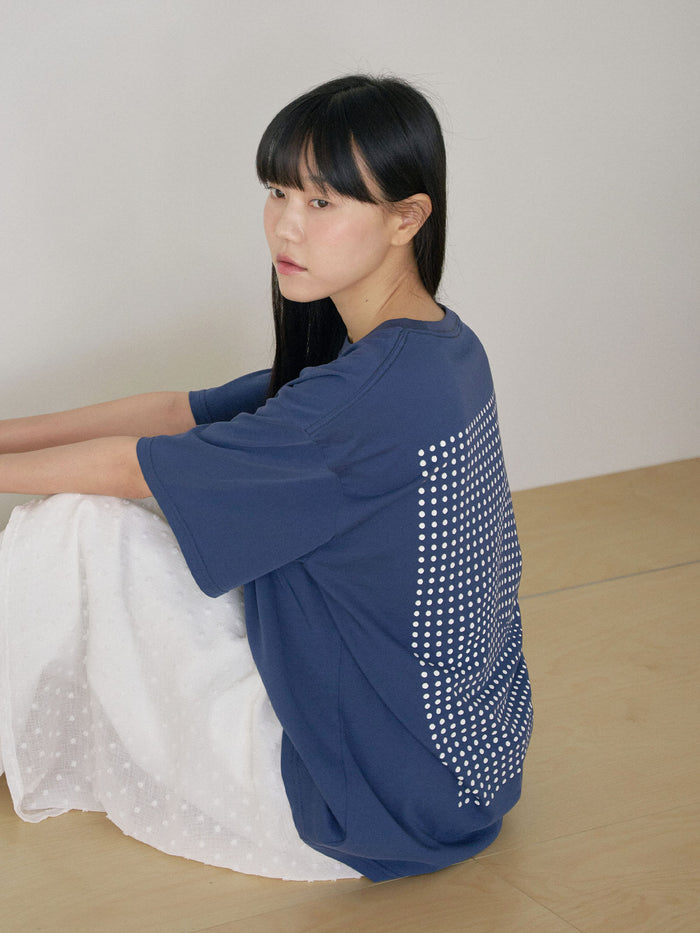 Dot Printing Short Sleeve - Navy