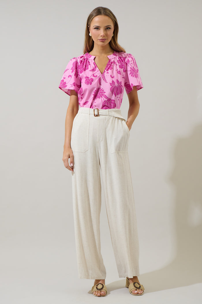 Dovina Floral Mely Puff Sleeve Top