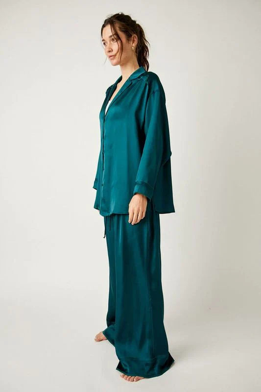 Dreamy Days Solid PJ Set - Forest Pool