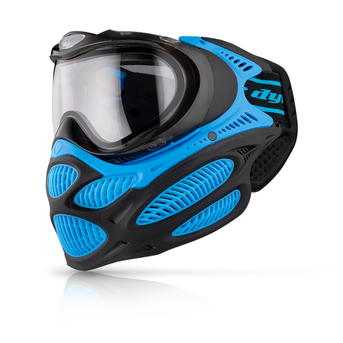 DYE I3 PRO Goggle - Glacier CYAN paintball goggle – close-up of key feature
