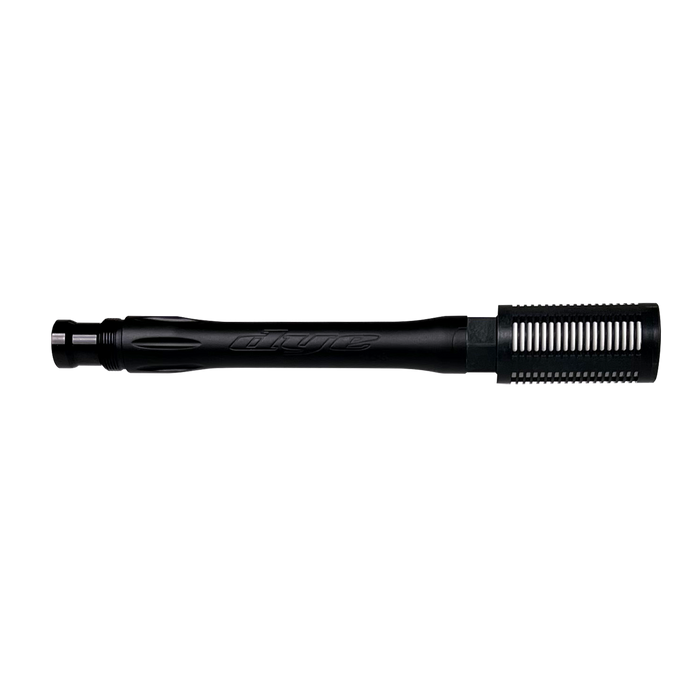 DYE UL-S QT Barrel W/ Tech Silencer paintball barrel – top-down detail view