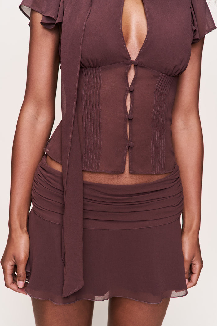 Eda Mini Skirt in Espresso