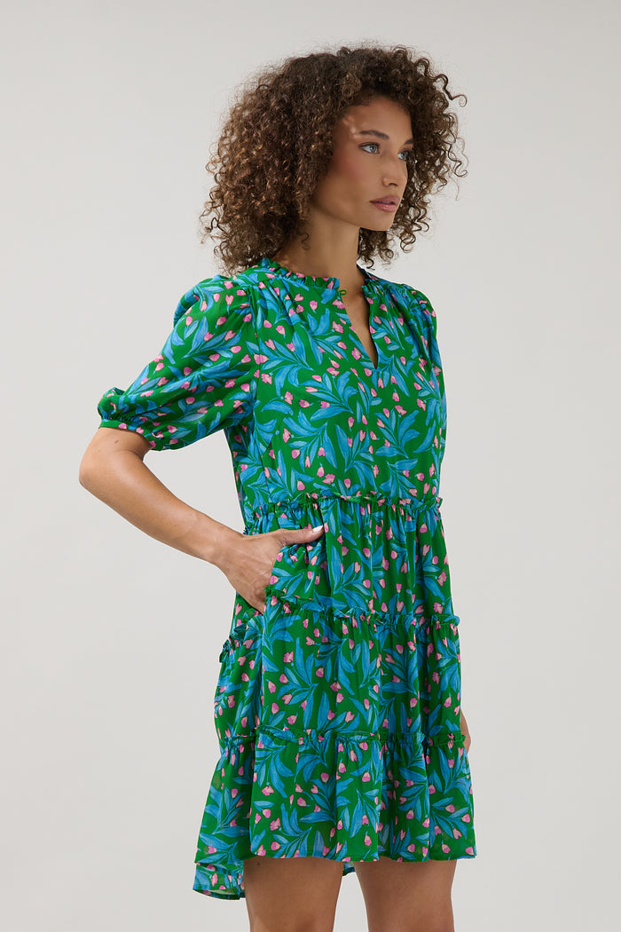 Edela Tiered Mini Dress Divina Floral