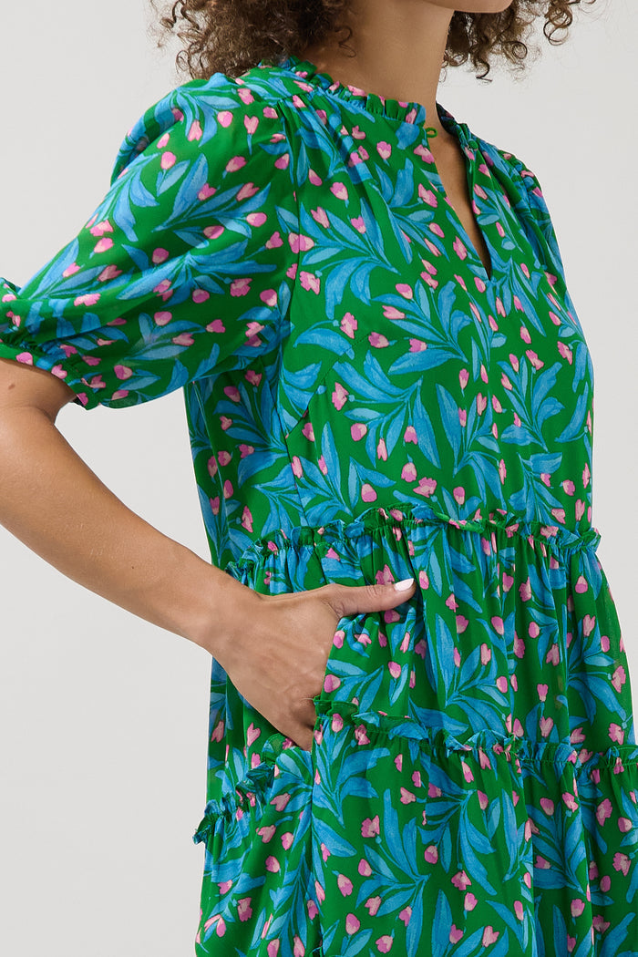 Edela Tiered Mini Dress Divina Floral