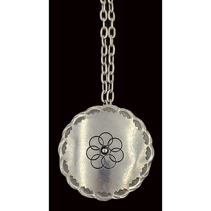Egg Denmark Jewelry Egg Denmark Large Pewter Viking Shield Pendant Statement Necklace 1960's