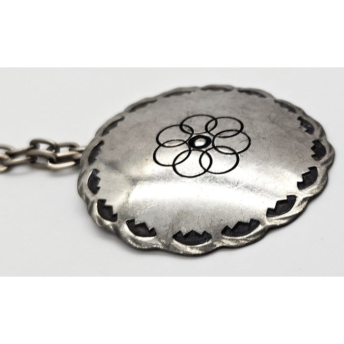 Egg Denmark Jewelry Egg Denmark Large Pewter Viking Shield Pendant Statement Necklace 1960's