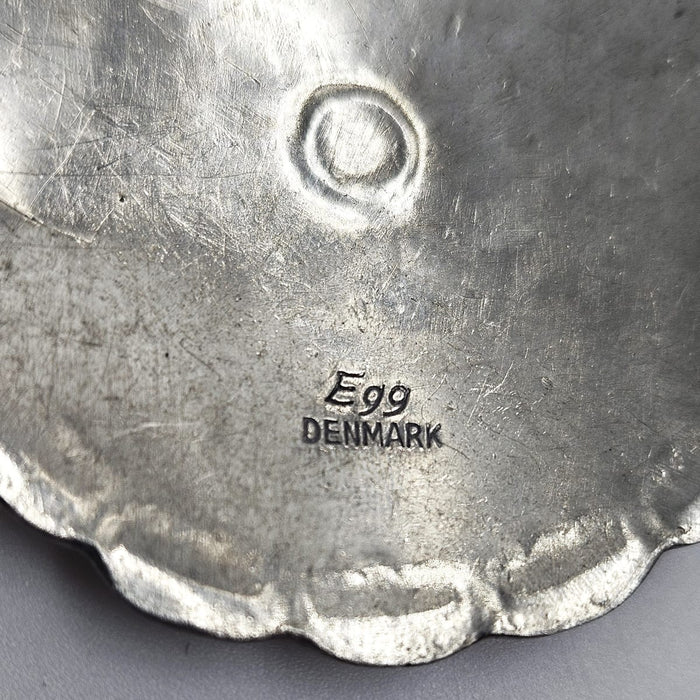 Egg Denmark Jewelry Egg Denmark Large Pewter Viking Shield Pendant Statement Necklace 1960's