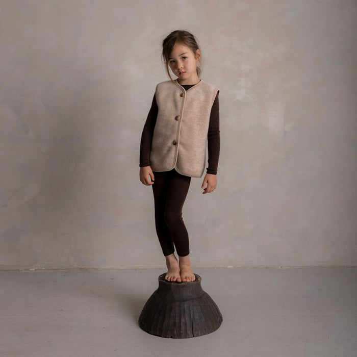 Eider Baby & Kids Vest - Merino Wool Fleece - Sandstorm