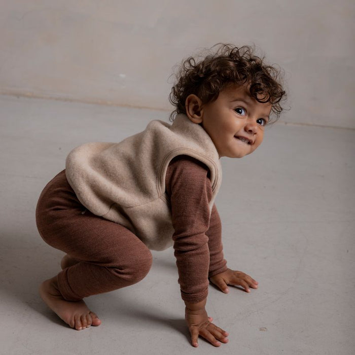 Eider Baby & Kids Vest - Merino Wool Fleece - Sandstorm