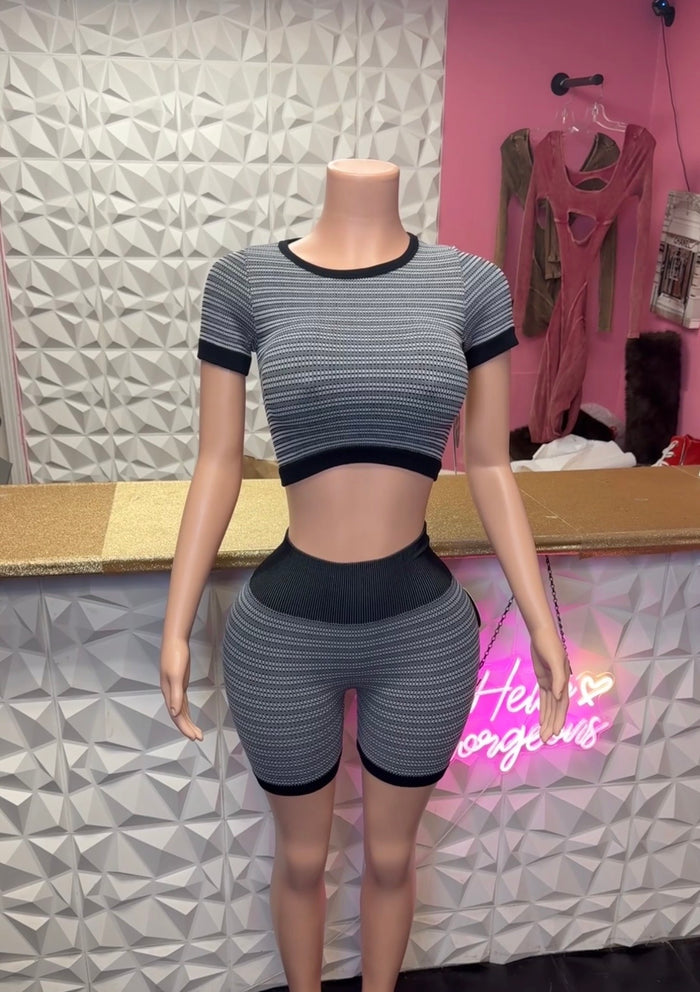 Electric Babe Short Set ( Black)