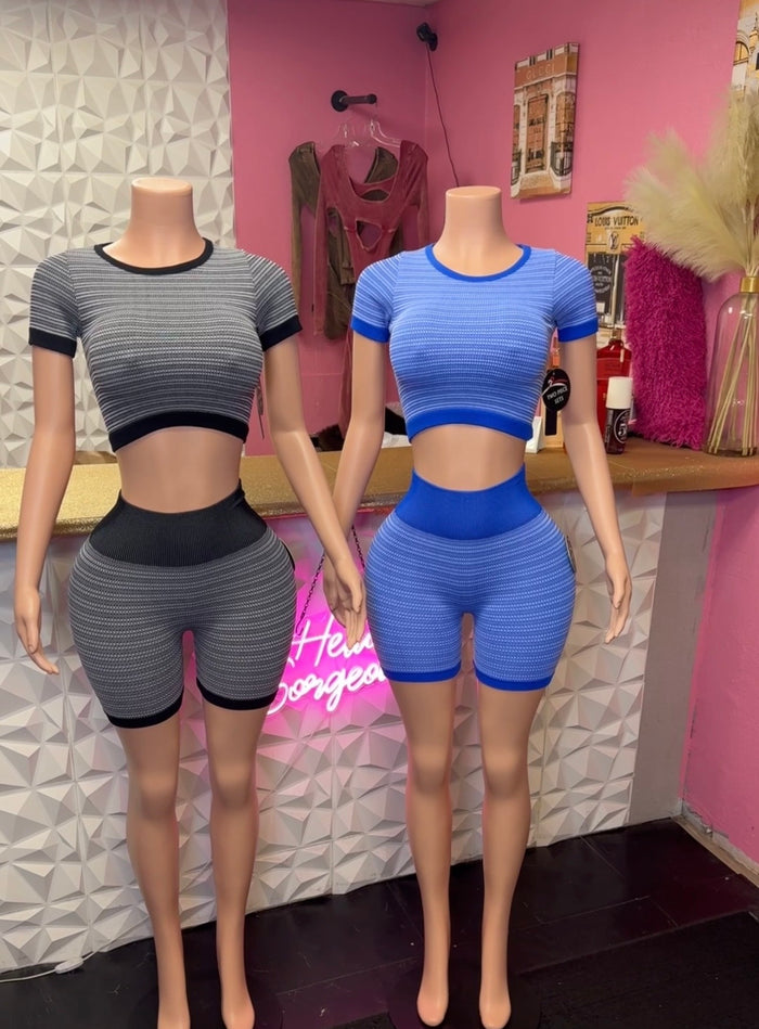 Electric Babe Short Set ( Black)
