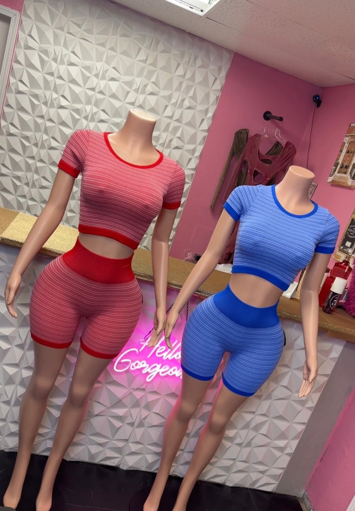Electric Babe Short Set ( Red)