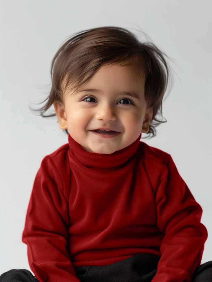Boys’ Classic Red High Neck Top - Hinz Clothing