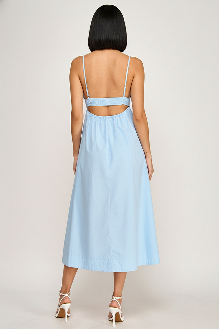 Elegant Smocked Waist Midi Dress - SALE