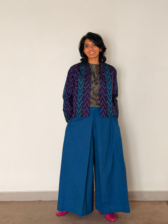 Elements Drizzle Ikat Crop Top - Fog