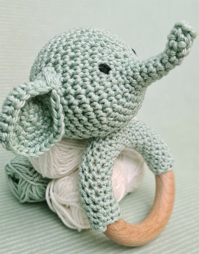 Elephant Baby Rattle Crochet Kit, Hardicraft