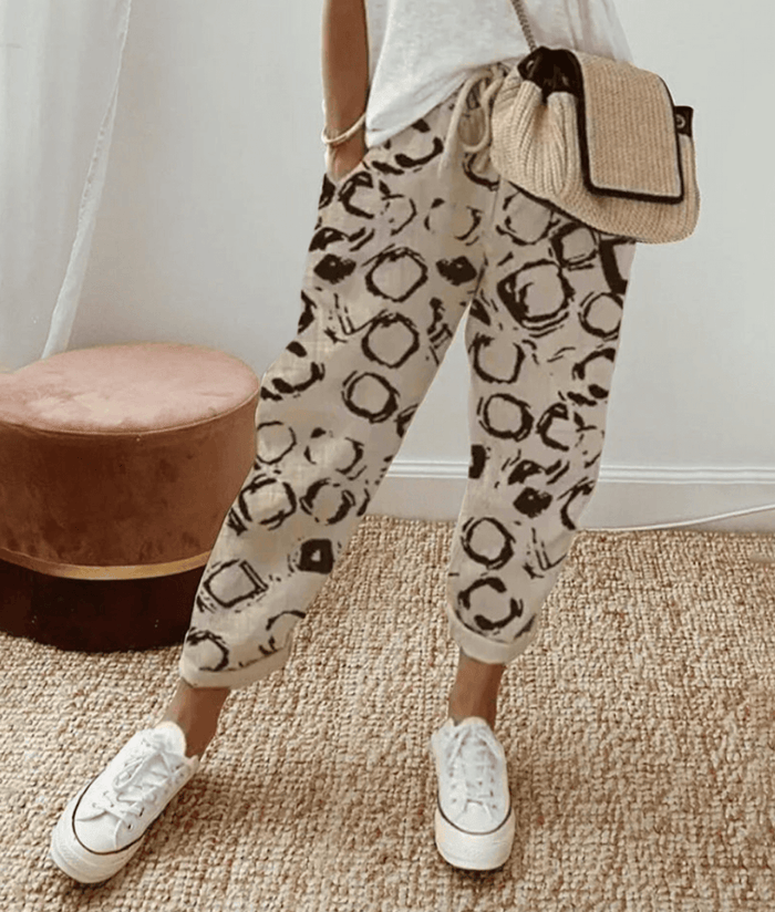 Elle™ | Flattering Fit & Comfort Waistband Trouser With Print