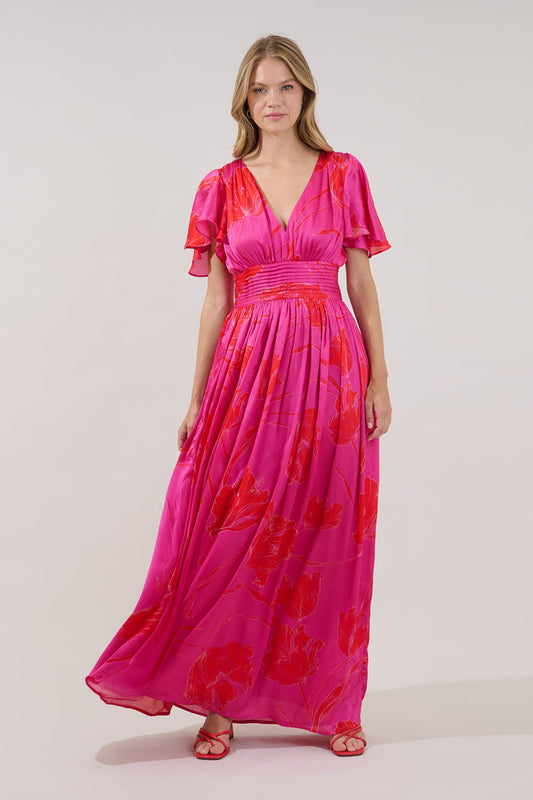 Eloray Pleated Maxi Dress Gleny Floral
