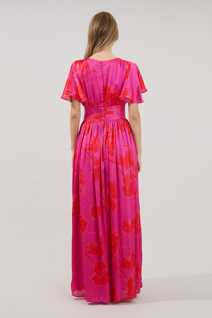 Eloray Pleated Maxi Dress Gleny Floral