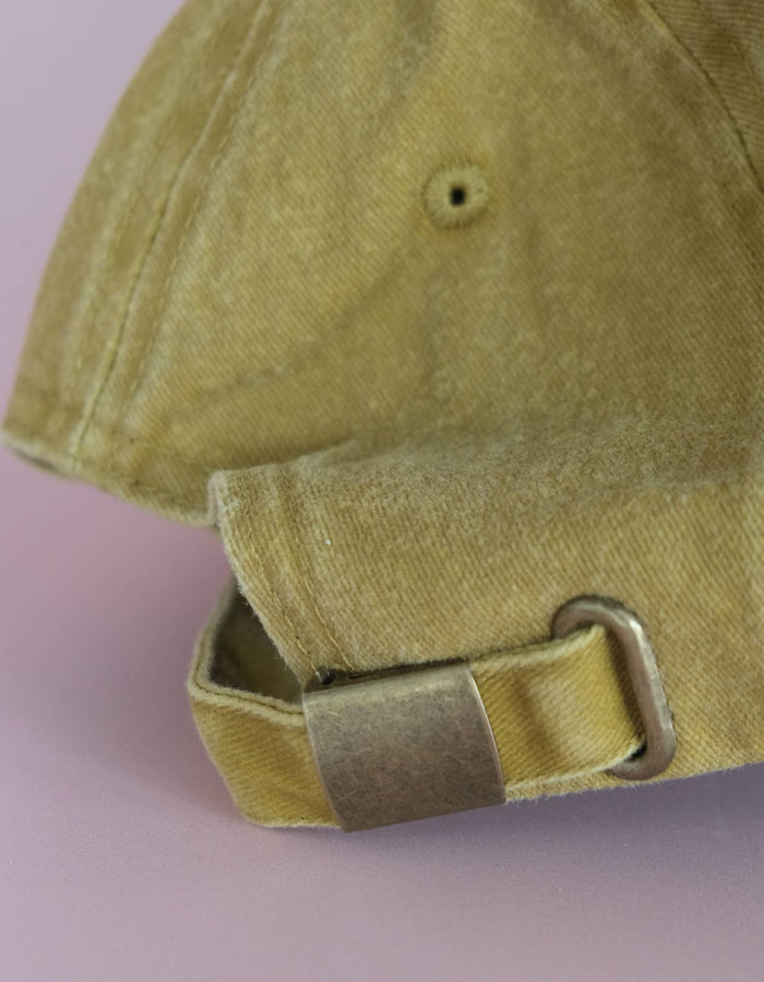 Embroidered Hat - Garlic: Washed Mustard Color