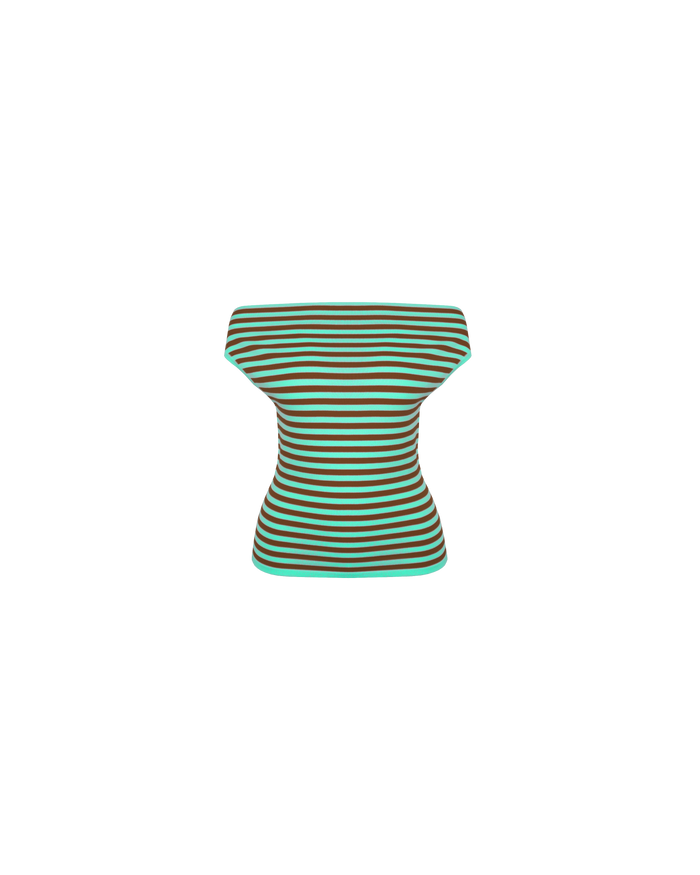 EMMA KNIT TOP MINT CHOC STRIPE
