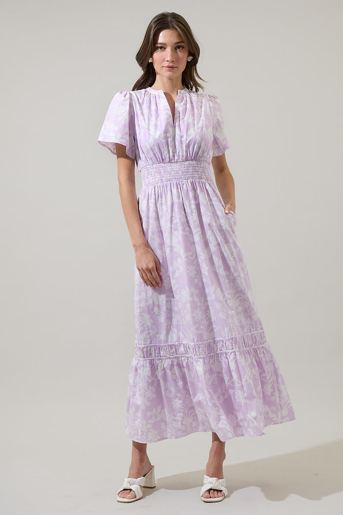 Emme Floral Demie Smocked Maxi Dress