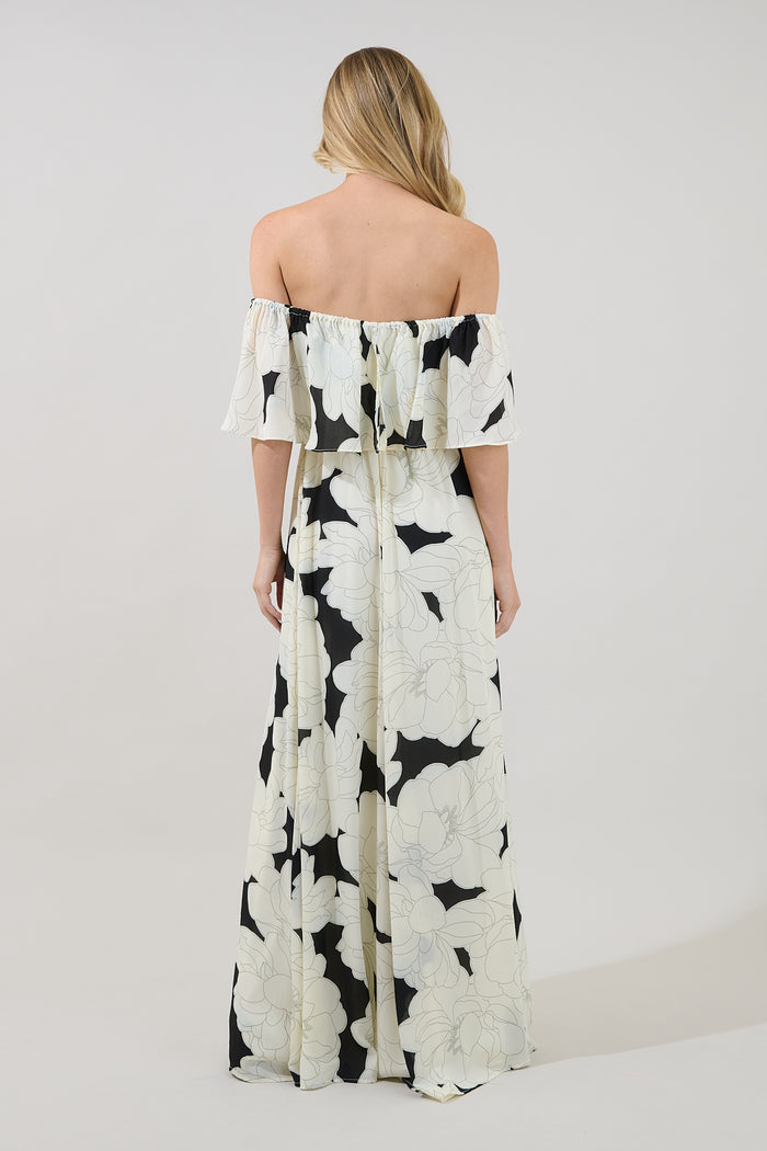 Enamored Off the Shoulder Ruffle Dress Quinsy Floral