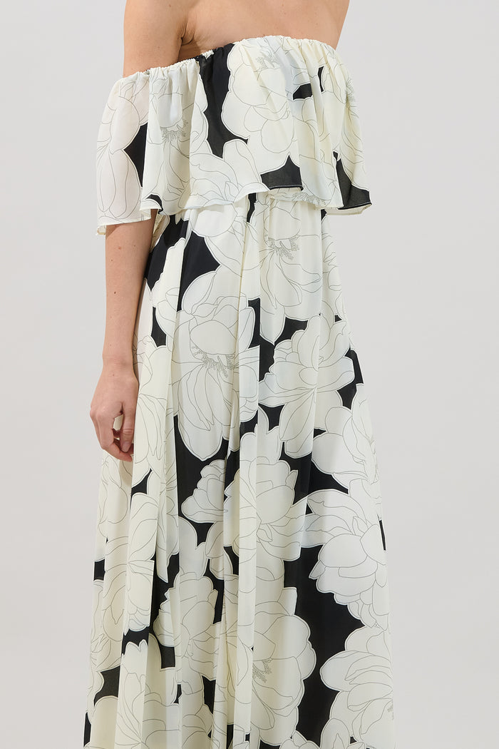 Enamored Off the Shoulder Ruffle Dress Quinsy Floral