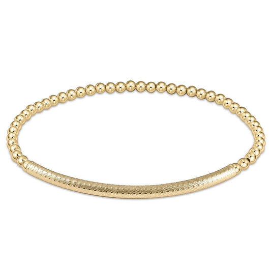 Enewton Extends - bliss bar textured 3mm bead bracelet - gold - Findlay Rowe Designs