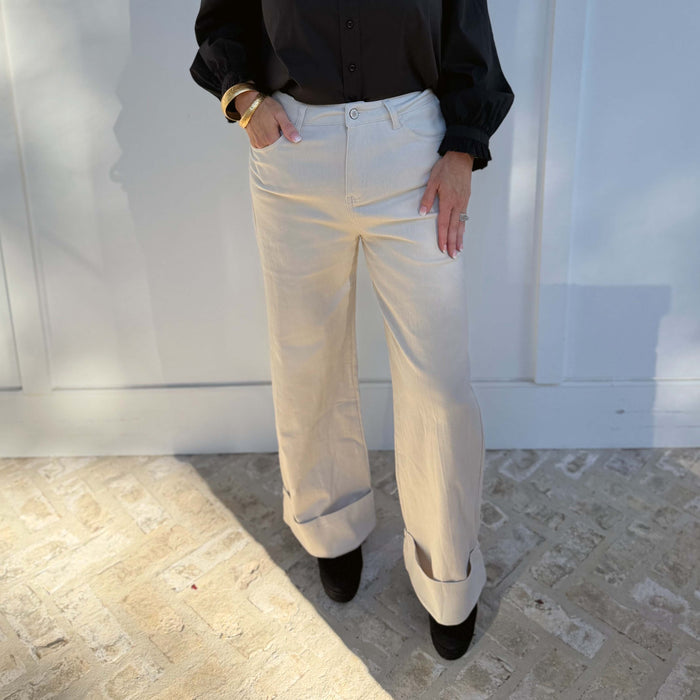 ENTRO -  Mid Rise, Ankle Pants 7856 - Sand